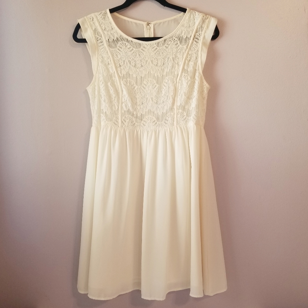 F21 Cream Lace Mini Dress